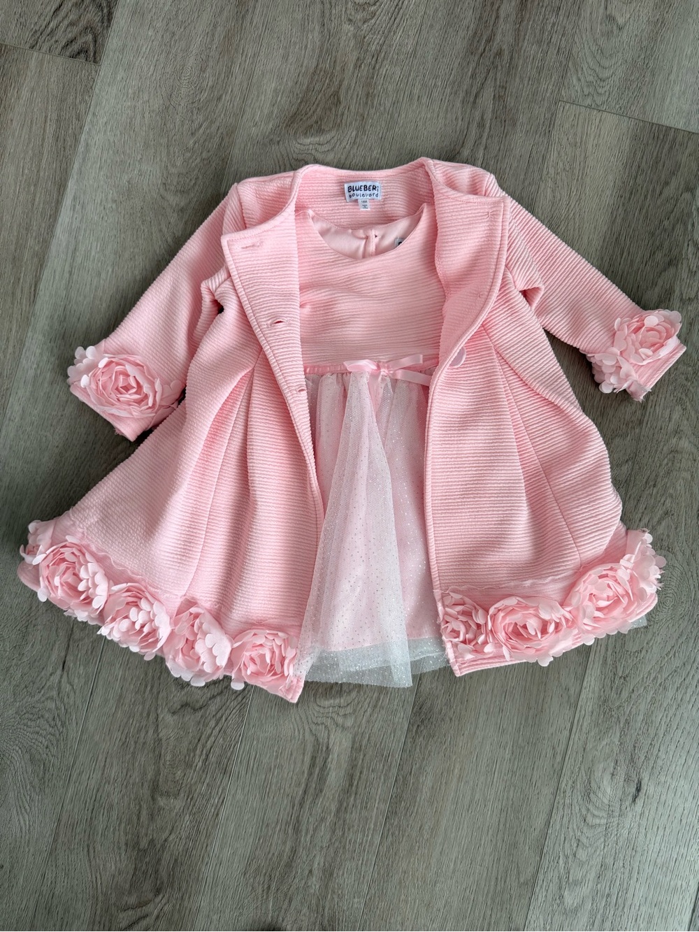Pink floral dress and coat